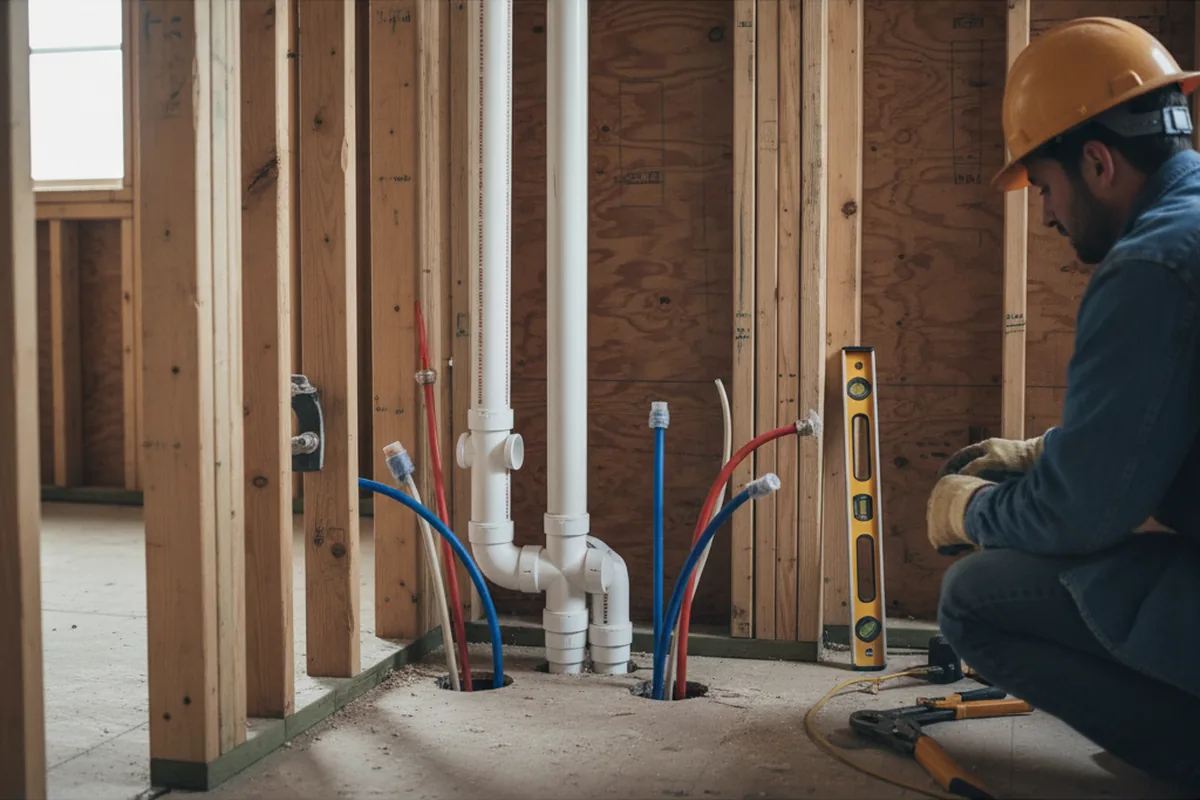 Drain and supply rough-in during Garbage Disposal Repair in Manassas